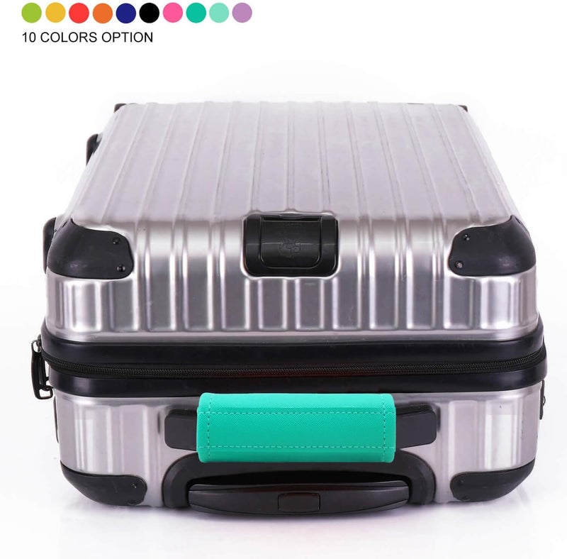 Gowraps Luggage Handle Wrap 5 Pack-Leather Luggage Handle Wraps for Suitcase/Handbag/Duffel Bag/Car Bright Luggage Identfier/Handle Covers/Grips Luggage Accessories for Travel 3.0 (Turqoise) - Image 5
